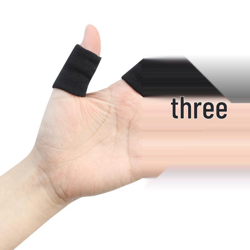 Elastic Blue/Black Knitted Basketball Finger Protectors - Soft & Breathable Sports Support (One Size)