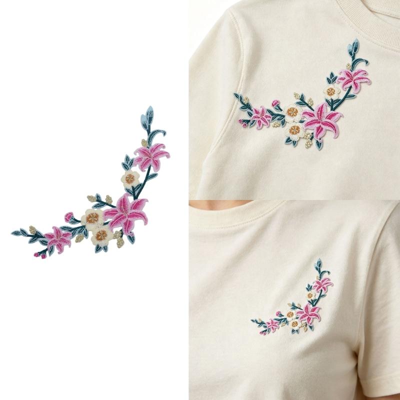 Embroidered Patches Florals Applique For Clothing Bags Hat Decoration Handmade Craft Sewing Accessories