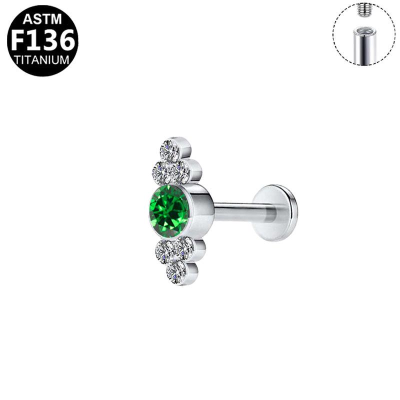 European & American Titanium Alloy T-Bar Internal Thread Ear & Lip Stud Jewelry