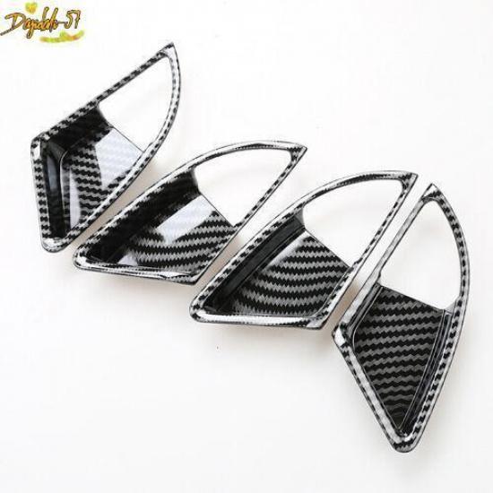 Carbon Fiber Interior Door Handle Bowl Cover Trim 4pc For Honda Accord 2008-2013
