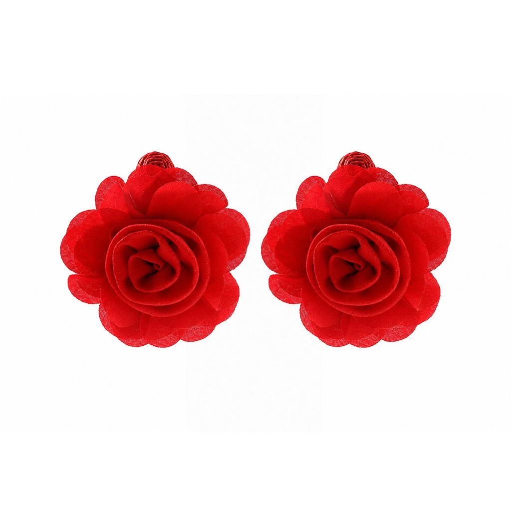 Exaggerated Three-dimensional Flower Hand Woven Personalized Fashionable Earrings with Niche Design for Women's Earrings
