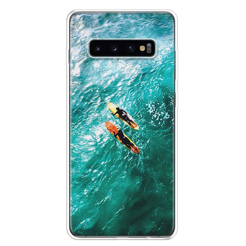 Surfboard surfing art surf Girl Phone Case For Samsung Galaxy S25 S24 S23 Plus S22 Ultra S21 S20 FE S10 + S25 Edge Funda Shell C