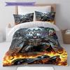 Super Bat Pattern Bedding Set Quilt Cover Pillowcase Home Decor Gift (1 * Duvet Cover + 2 * Pillowcase, Without Core)