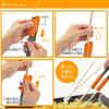Akebono Sangyo Orange Long Made In Transforms Disposable Chopsticks Into Tongs by Inserting The Tips Can Be Replaced When Dirty for Long Type Allows