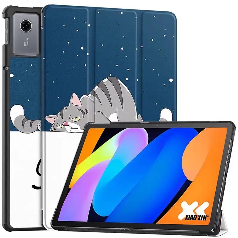 

Для Lenovo Xiaoxin Pad 11 2025 TB335FC Тройной Магнитный Кожаный Умный Чехол-Обложка Для Планшета Lenovo Idea Tab 11 Чехол Tb336zu Tb336fu Idea Tab tablet 11 кислотные синий