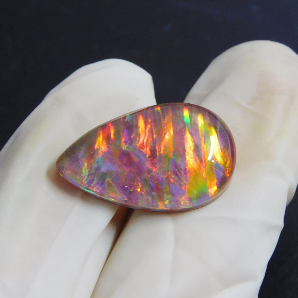 Certified Lab Created Boulder Opal 9.30 Ct Pear Fabulous Loose Gemstone