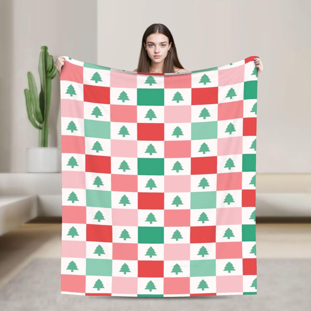 Plaid & Holiday Christmas  Blanket  Super Soft Plush Bedding Throws Girls Boys Couch Chair Sofa Bed Flannel Bedspread Bed Cover