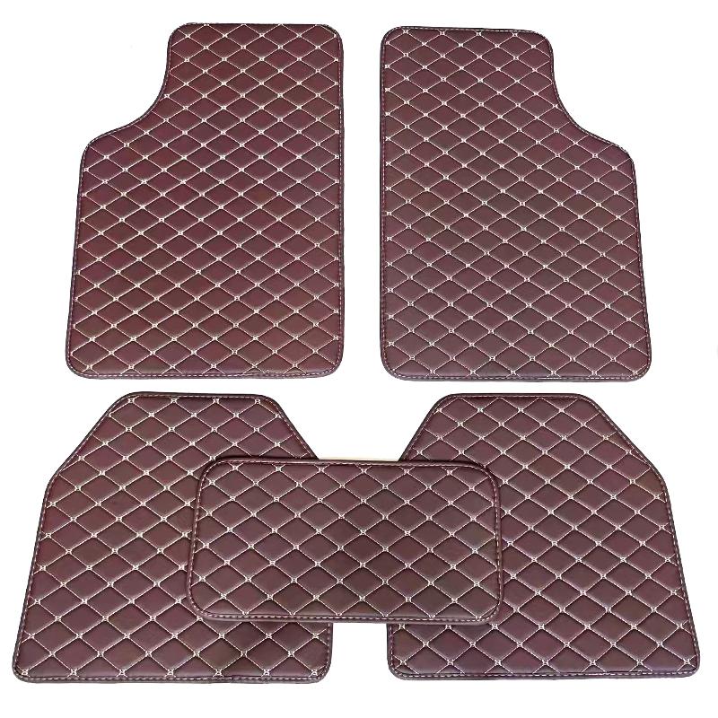 5PCS Universal PU Leather Car Floor Mats Front Rear Full Set Car Carpet Waterproof Auto Foot Pad Car Accessories Interior