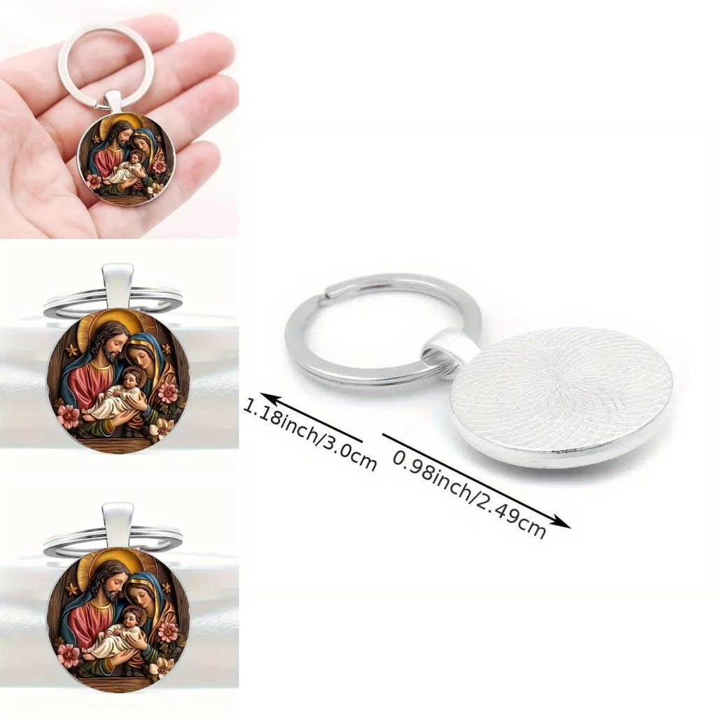 Classic Alloy Round Keychain With Style Design For Anniversary Gift And Celebration