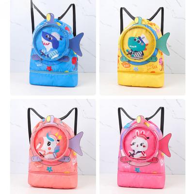 Childrens Cartoon Swimming Bag Waterproof Wet Dry Clothes with Shoes Goggles Storage Bags Pouch Backpack Swimming Accessories