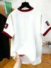 Amerikaanse retro sportstijl Ronde Hals Casual Top Zomer Amerikaanse straatstijl Bedrukt T-shirt