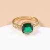 Vietnam Sand Gold Zircon Square Adjustable Ring for Women