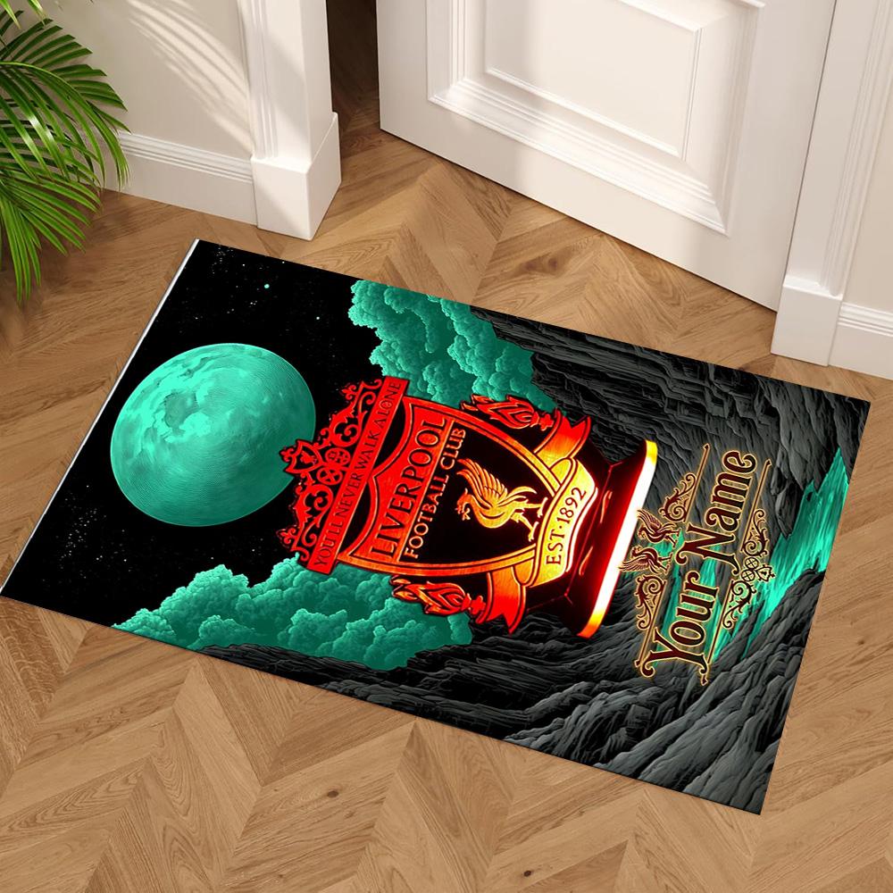 Liverpool Personalized Text Floor Rug Office Rug Suitable for Dining Room Entryway Game Room Playrooms Anti-slip Rug Decorate Offices Spiritual Gift