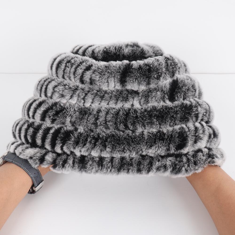 Russia Winter Real Fur Hat Women Knitted Real Rex Rabbit Fur Bomber Hats Lady Natural Warm Genuine Rex Rabbit Fur Cap