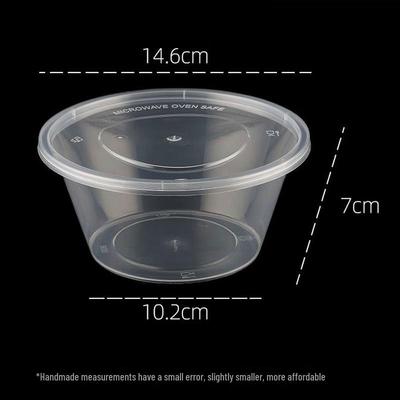 Shixun 800ml Disposable Round Plastic Food Containers (50 Sets)