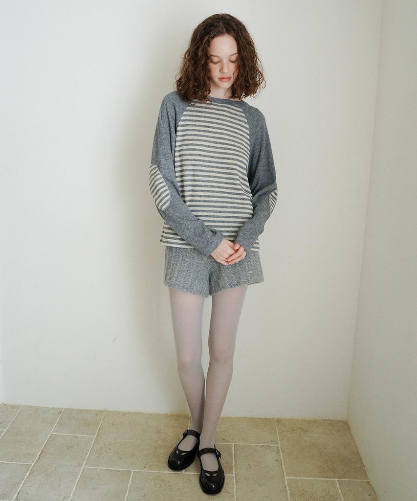 HEEARI Andy Striped Raglan Knit Long Sleeve_Gray