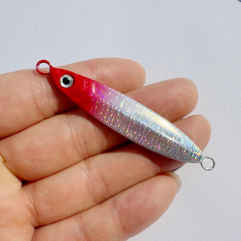 Flat Floating Mackerel Iron Plate Spinner Lure with Double Hooks for Long Cast Fishing 18g