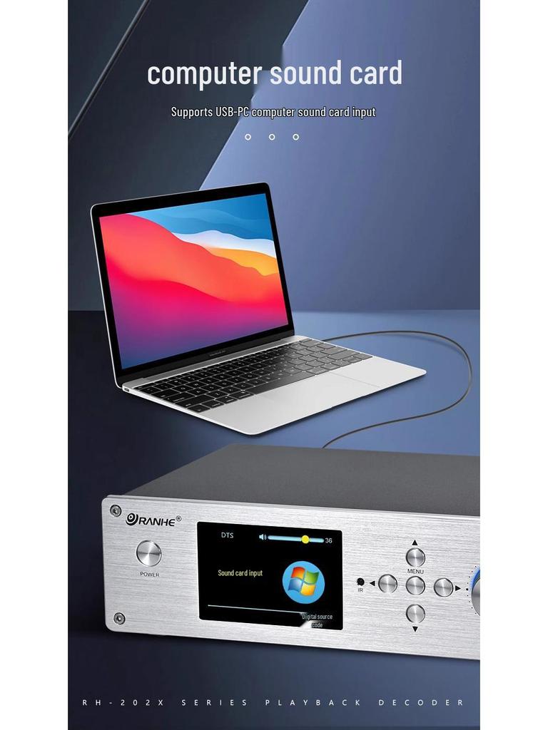 DSD Lossless HiFi Bluetooth 5.1 Music Player with USB and Turntable, DTS Dolby AC3 Decoding.