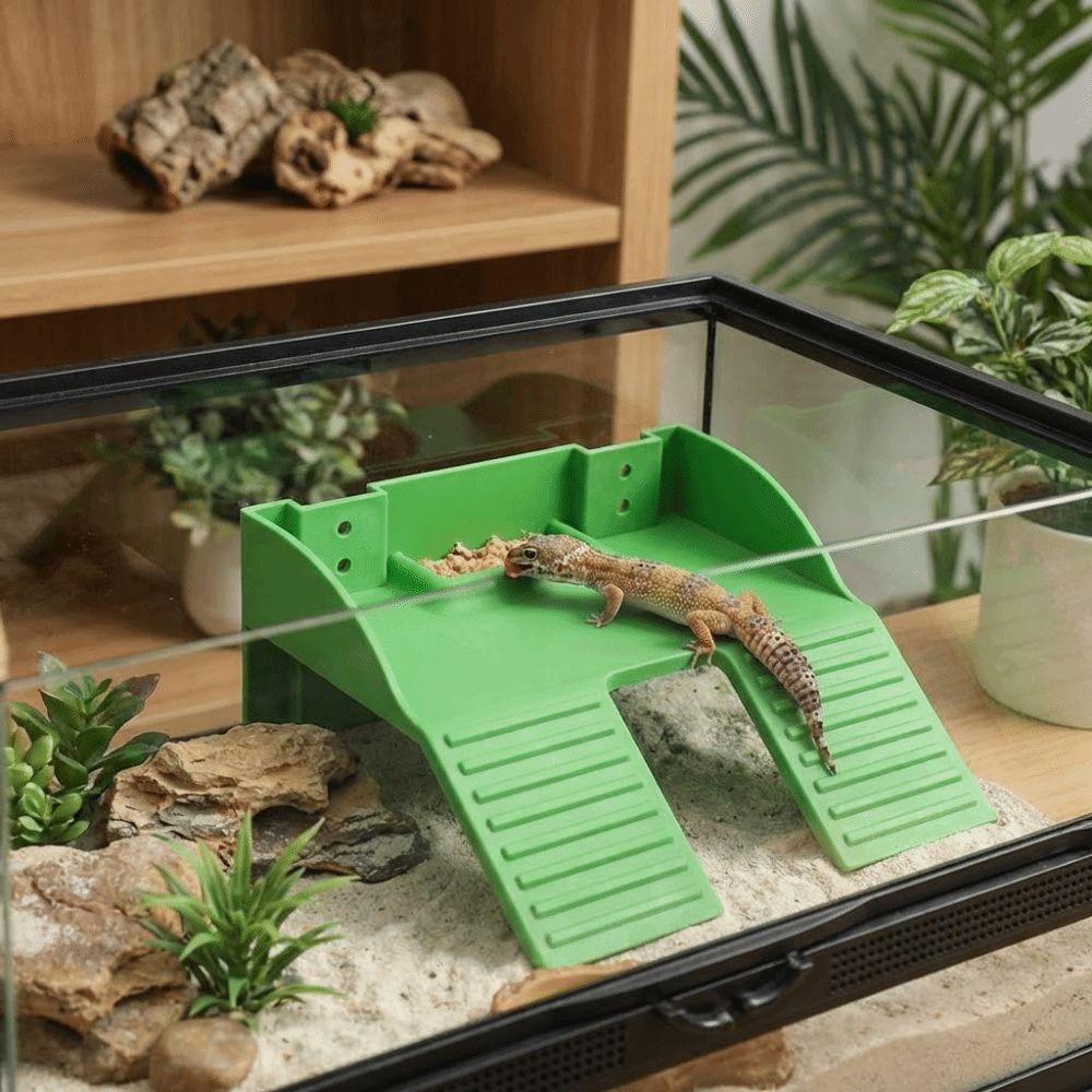 Plastic Turtle Climbing Ramp with Suction Cups Reptile Terrace Feeding Platform Aquarium Decor