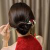 Retro Red Hair Stick Chinese Style Hanfu Tassel Women Flowers Chopsticks Alloy Hairpin Woman Jewelry Hair Clip Accessories