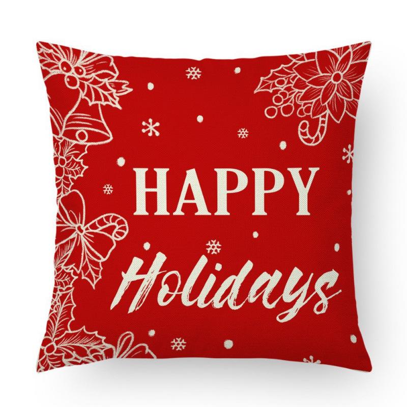 

Рождественский лось снеговик принт линия короткий плюш диванная подушка наволочка 45 * 45Cm pillowcase