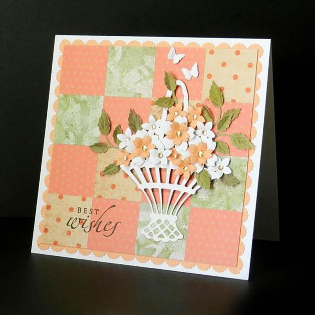 Blumenkorb Metall-Stanzschablone für Kartenherstellung, Scrapbooking, Fotoalbum