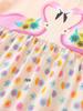 European & American Style Cute Print Girls' Short-Sleeve Knit Cotton Dress