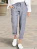 Women's 2024 Drawstring High Waist Pocket Loose Cotton Linen Casual Pants - In Stock