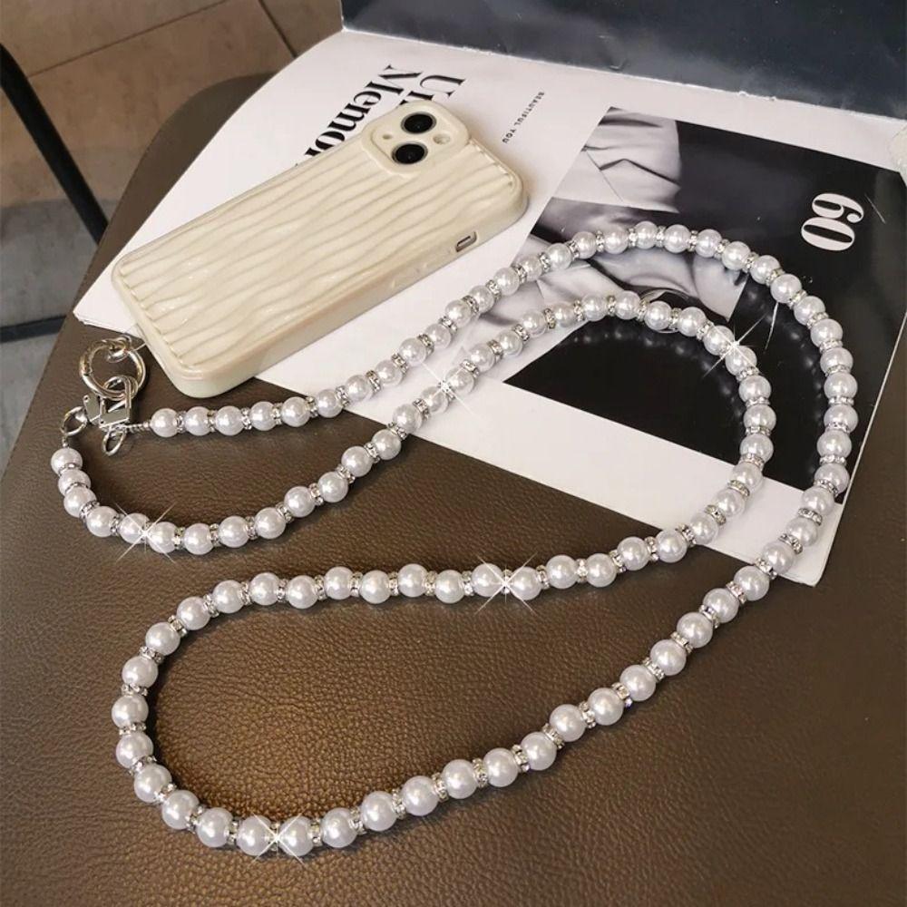 Med Patchpärlor Telefonkedja Enkel Axel Mobiltelefonremmar Pärltelefonband Telefonfodral