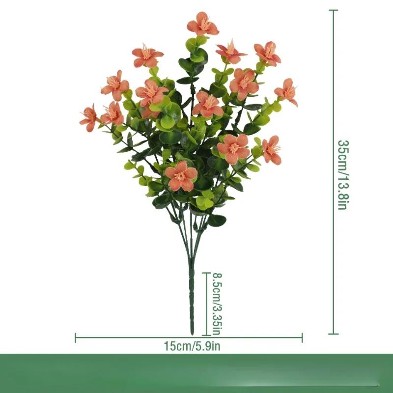 3pcs Simulation Flower Plastic Eucalyptus Leaf Bouquet Restaurant Decoration Artificial Eucalyptus Green Plant Silk Fake Flowers