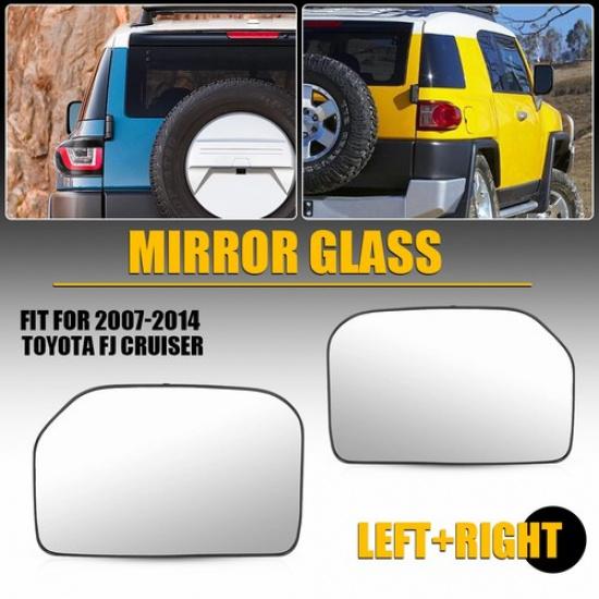 LH RH Mirror Side Glass Assembly For 2007-2014 Toyota FJ Cruiser Non-Heated