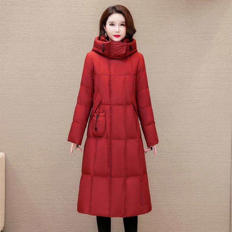 Long Hooded Down Cotton Coat for Women In Winter 2025 New Korean Loose Thick Warm Temperament Coat