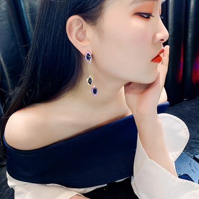 Women Rhinestone Earrings Personality Fashion Crystal Dangle Stud Earrings