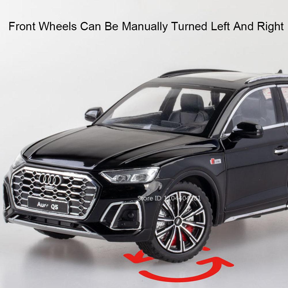 1:24 Q5 Rs7 Alloy Car Diecast Model Toys Front Wheel Steering 6 Doors Opened Sound Light Pull Back For Boyfriend's Birthday Gift