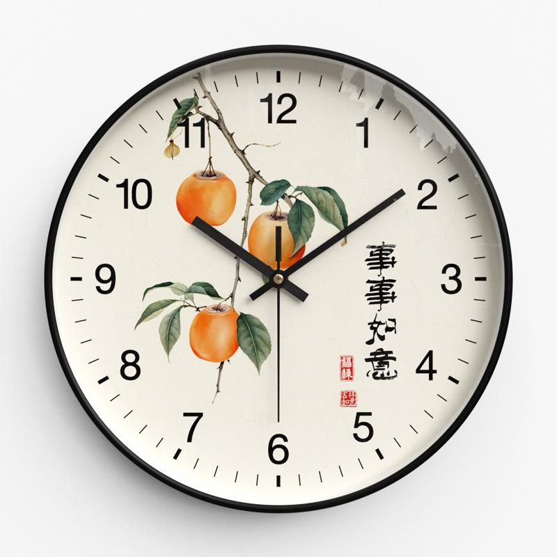 

Wall Clock New Chinese Style Wall Clock Living Room Fashion Home Clock Bedroom Ultra-quiet Quartz Clock 35cm