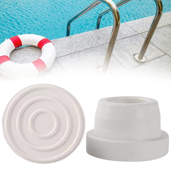 2 Pcs Swimming Ladder Protection Plug Thickened Slip-Resistant Easy Installation Removal Inground Pool Bumpers Pool Ladder Rubber Caps Inside