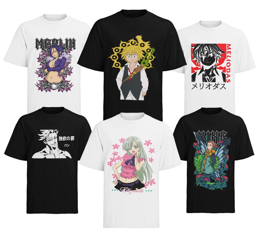 Seven Deadly Sins Meliodas Ban Elizabeth Merline King Bio Herren T-Shirt