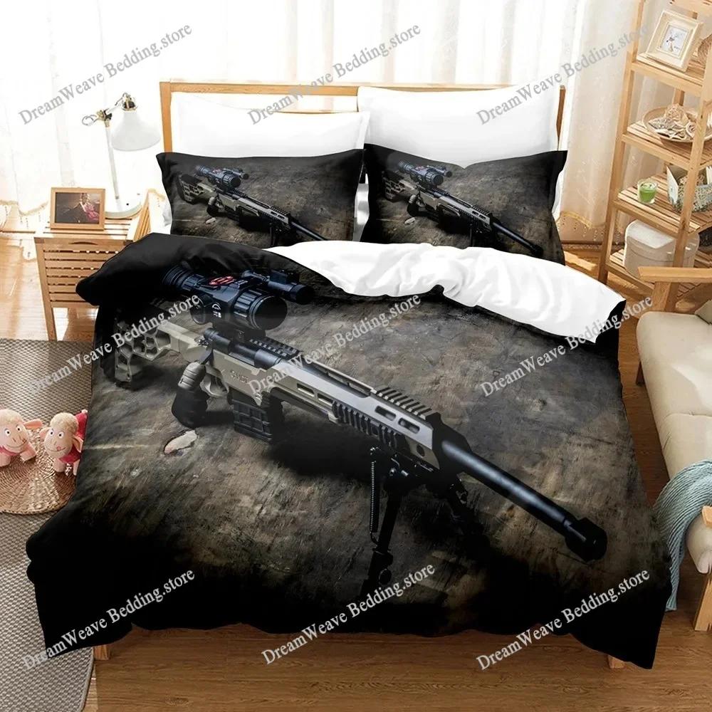 SingleTwinFullQueenKing Size 3D - Printed Gaming AK - 47 and PUBG Bullet - Themed Bedding Set for Adult and Kid Bedrooms963
