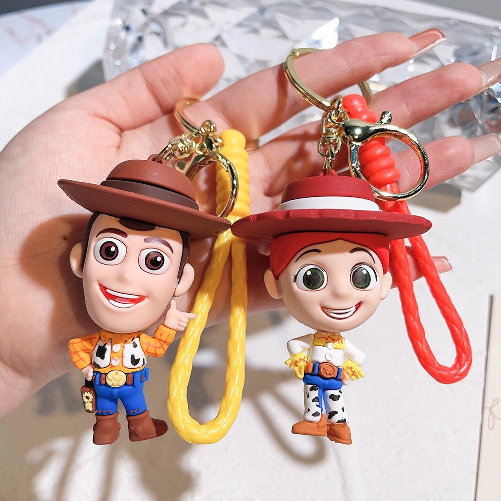 Best-Selling Toy Story Figures Keychain: Three-Eyed Alien, Buzz Lightyear, and Strawberry Bear Charms