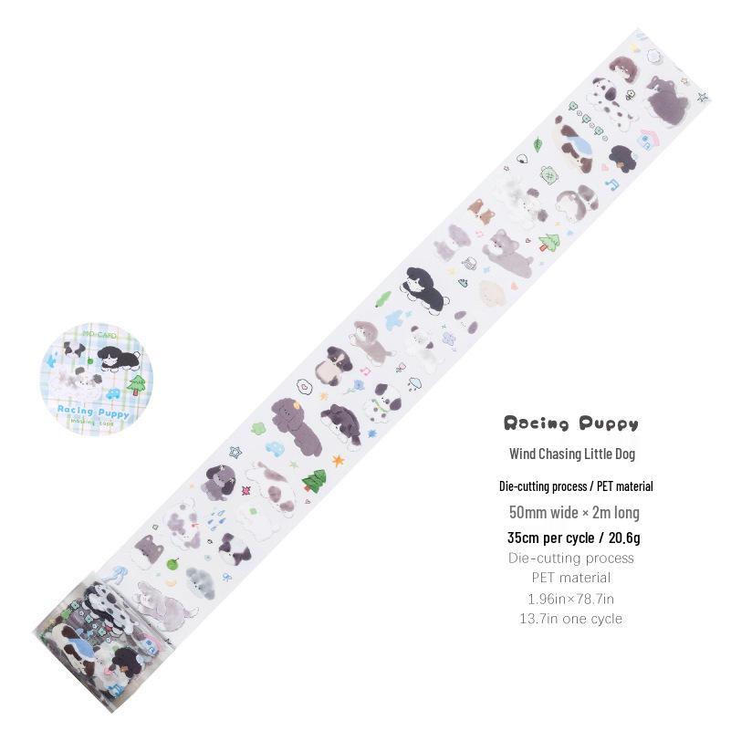 MomoPET Die-Cut Tape: Cats & Dogs - Cute DIY Scenery Stickers for Journals and Collages