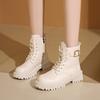 2025 Woman's Fashion Hot Selling High Quality  Boots Short Plush Side Zipper Ankle Boots Winter Women Shoes Fashion Round Head