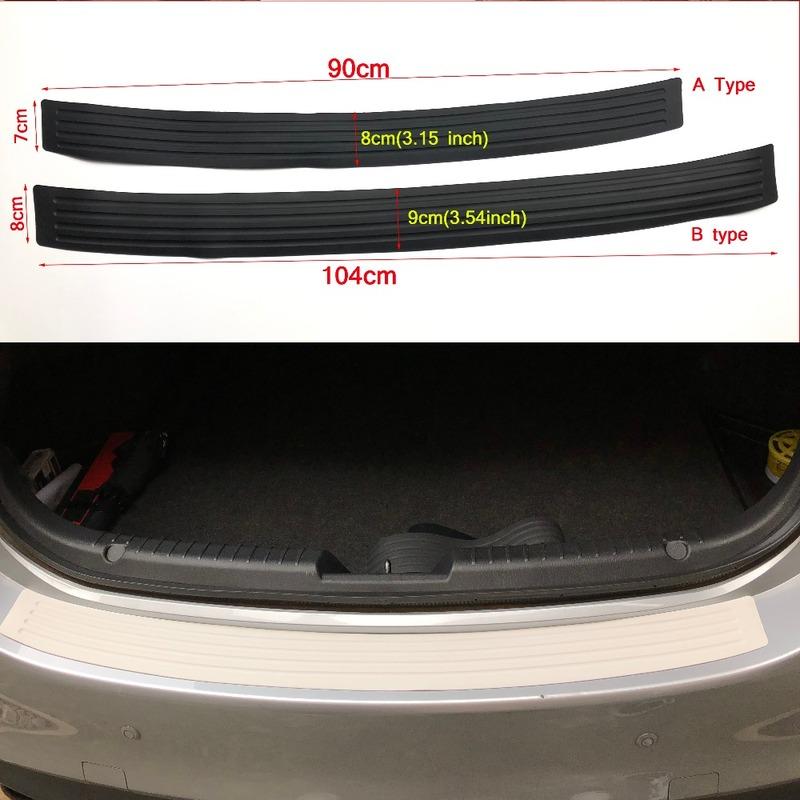 Universal 104*9cm 90*8cm Car Trunk Door Sill Plate Protector Rear Bumper Guard Rubber Mouldings Pad Trim Cover Strip Car Styling
