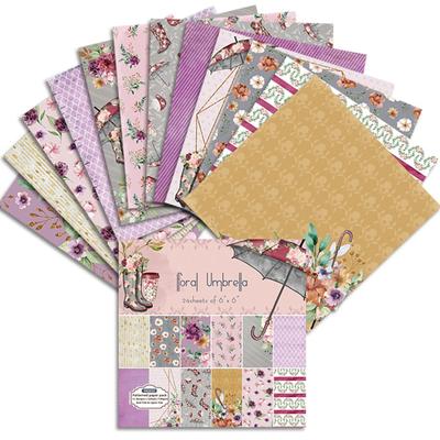 24 Sheets Floral Umbrella Craft Paper Pads Cutting Dies Art Background Origami Scrapbooking Card Making