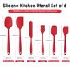 6 Pieces Silicone Spatula Food Grade for Baking Cooking Cake Frosting Kit Heat Resistant Non Stick Kitchen Baking Tool