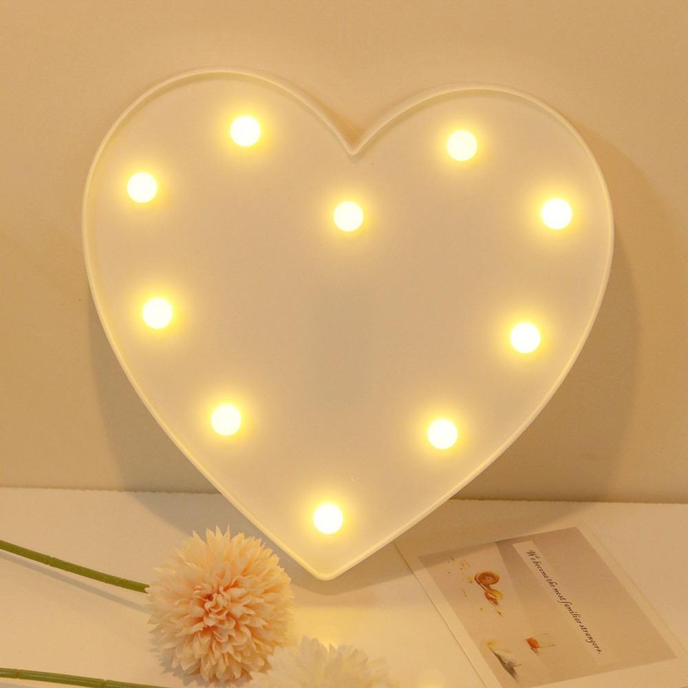 10 LEDs LED Lamp Heart Shaped Wall Decor Light Romantic Night Light  Dorm Room