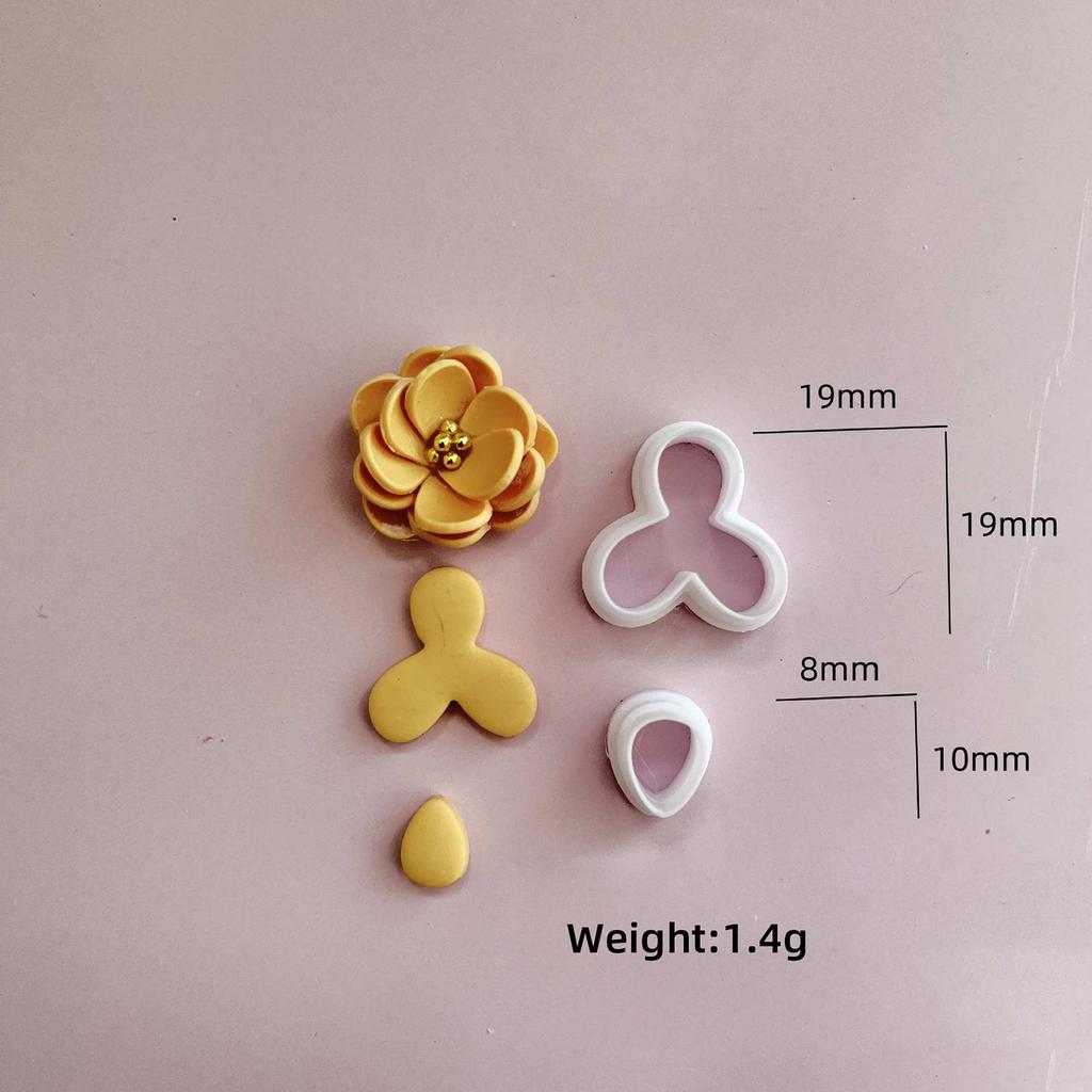10Pcs Flower Clay Cutter Clay Molds for Earrings Making, 5 Shape Geometric Flower Clay Cutter, 5 Shape Petal Clay Cutter