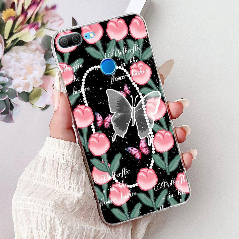 Clear For Honor 9 Lite Case Cute Cat Luxury Fashion Flowers Cool Boys Soft Bumper Cover For Honor 9Lite LLD-L21 Phone Case 5.65"