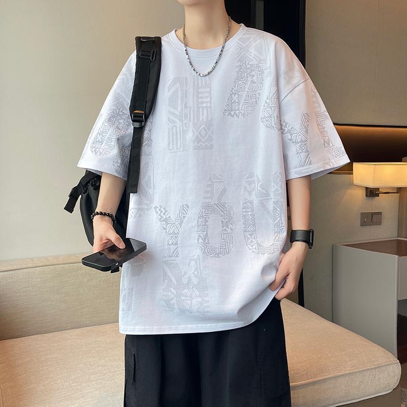 Zomer Mannenlos T-shirt met Korte Mouwen Mannen Casual T-shirt met Ronde Hals