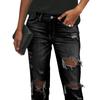 Ladies' Color Loose Casual Ripped Casual Jeans