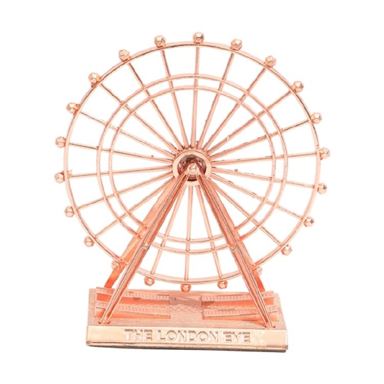 Zinc Alloy Craft Ferris Wheel Display Piece With Rotating Mechanism Landmark Building Collection Ornament Home Decors